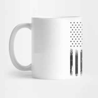 T-BALL MOM BLACK AMERICAN FLAG SILVER Mug